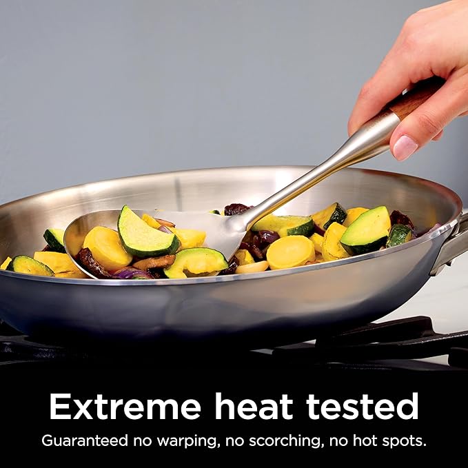 Ninja EverClad Commercial-Grade Stainless Steel 10.25" Fry Pan, Tri-Ply Pans, Oven Safe to 600°F, All Stovetops & Induction Compatible, Stainless, C90026
