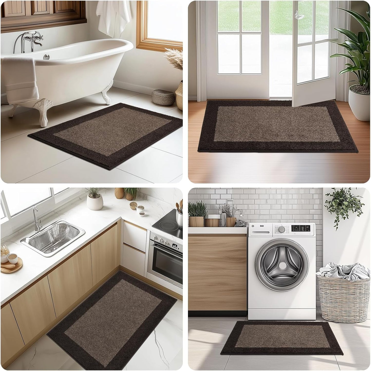 Machine Washable Kitchen Rug 32" x 48", Non Slip Indoor Door Rug, Absorbent Entrance Runner Rug for Bedroom, Hallway, Bathroom, Floor