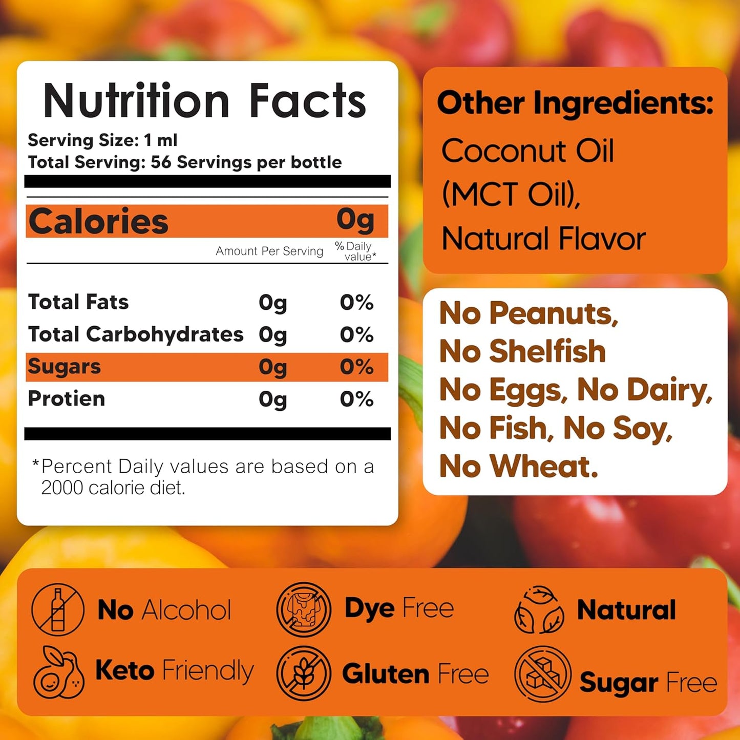 Dolce Flav Natural Habanero Extract (Oil-Soluble) 8 oz – Kosher, Sugar-Free, Concentrated Spicy Habanero Flavoring for Savory Dishes, Sauces & Confections, Includes Measured Dropper