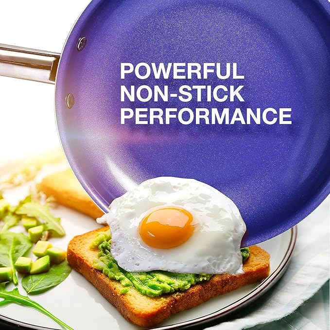 Mueller UltraClad Sapphire Pots and Pans Set Nonstick, 14 Piece Induction Cookware Sets, Aluminum Body, Includes Non Stick Deep Frying Pan, Sauce Pans for Cooking, Dutch Oven and More