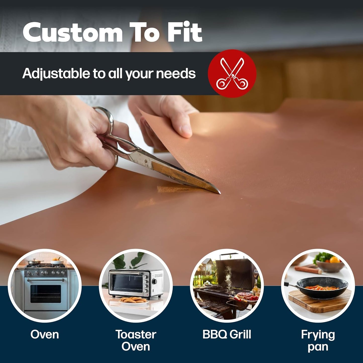 Cooks Innovations Non-Stick Oven Protector Mat - Heavy Duty Nonstick Oven Rack Liners to Protect Convection, Electric, Gas, & Microwave Ovens - BPA & PFOA Free Heat Resistant Baking Mat