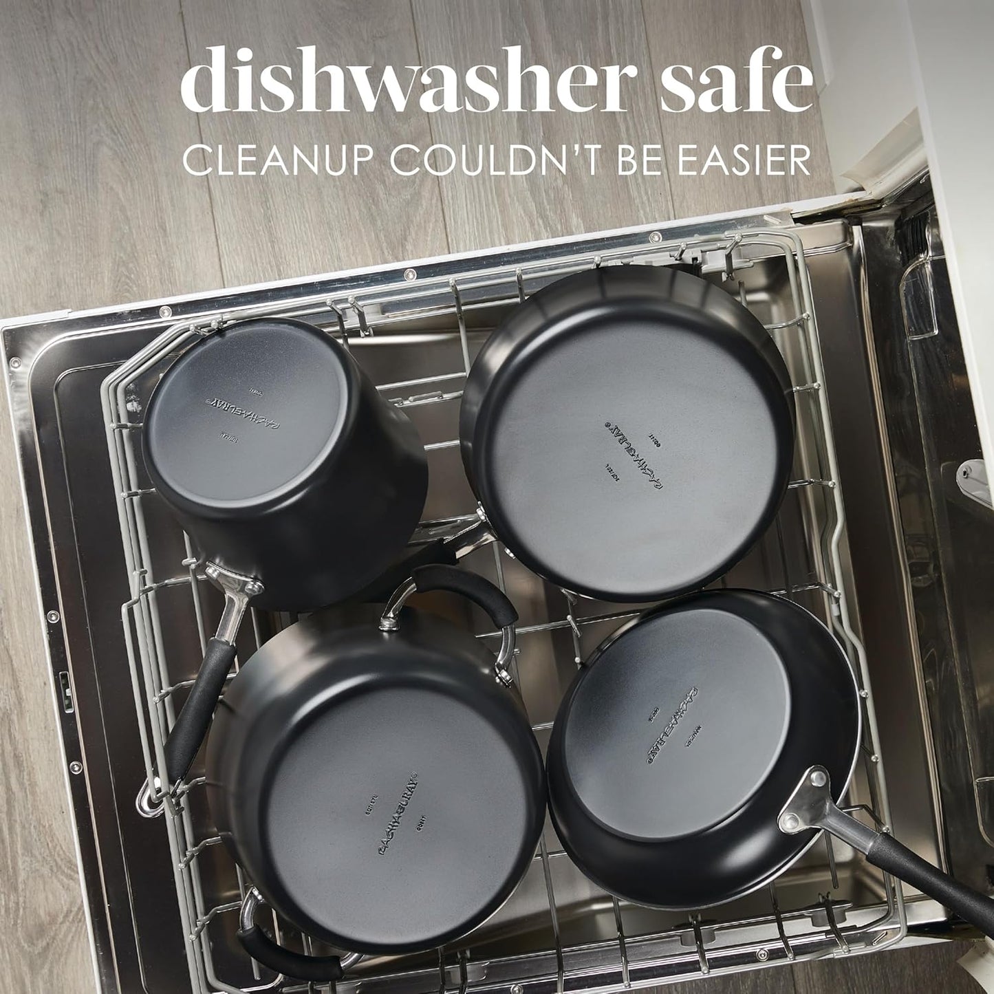 Rachael Ray Cucina Ceramic Nonstick Stir Fry Pan and Lid, 11 Inch Non Stick Wok Pan, Dishwasher Safe - Peppercorn