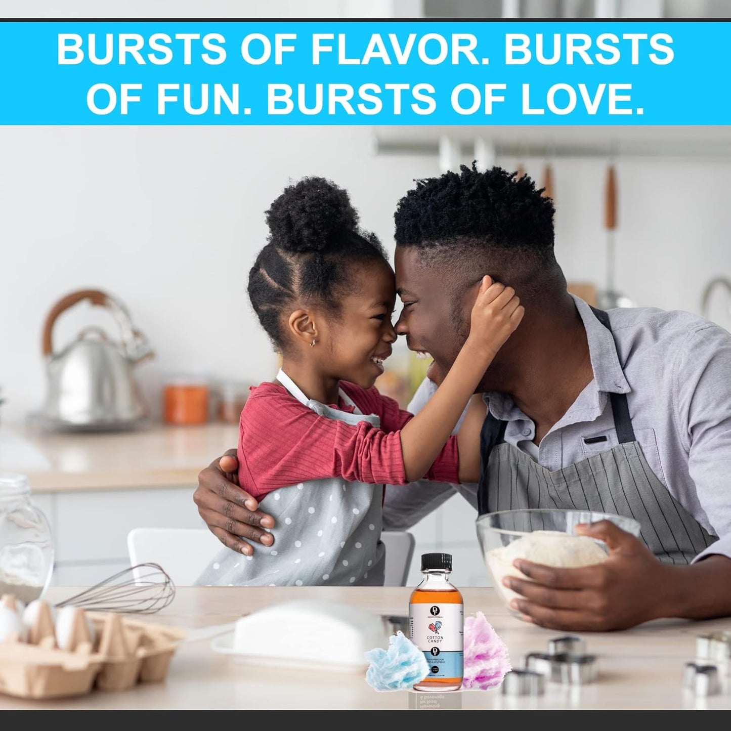 Dolce Flav Cotton Candy Extract – 8 Ounce Water-Soluble Kosher, Sugar-Free, Concentrated Carnival-Style Flavoring for Baking, Frostings & Drinks, Includes Measured Dropper