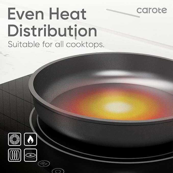 CAROTE 11pcs Pots and Pans Set Non Stick, Premium Cooking Sets, Kitchen Cookwares, Induction Cookware Set, Pot and Pan, Kitchen Essentials
