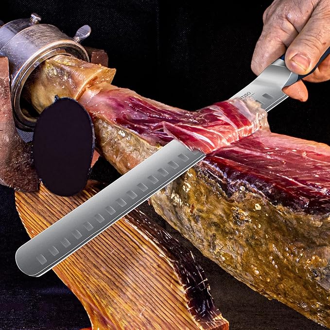 Brisket Slicing Knife, 11.6 Inch Carving Knife, Japanese High Carbon Steel Slicing Knives with G10 Handle, Full Tang Ultra Sharp Meat Cleaver for BBQ, Turkey, Roast, Brisket