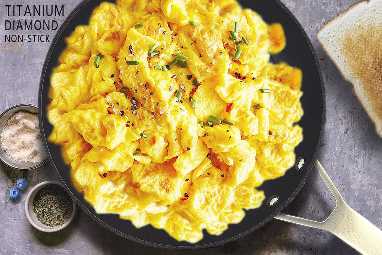 MsMk Small Frying pan, 8-inch Nonstick Durable Egg Omelet Skillet with Stay-Cool Handle, Limestone Non Stick Coating From GRE, 4mm Stainless Steel Base Induction, Oven Safe, Dishwasher Safe