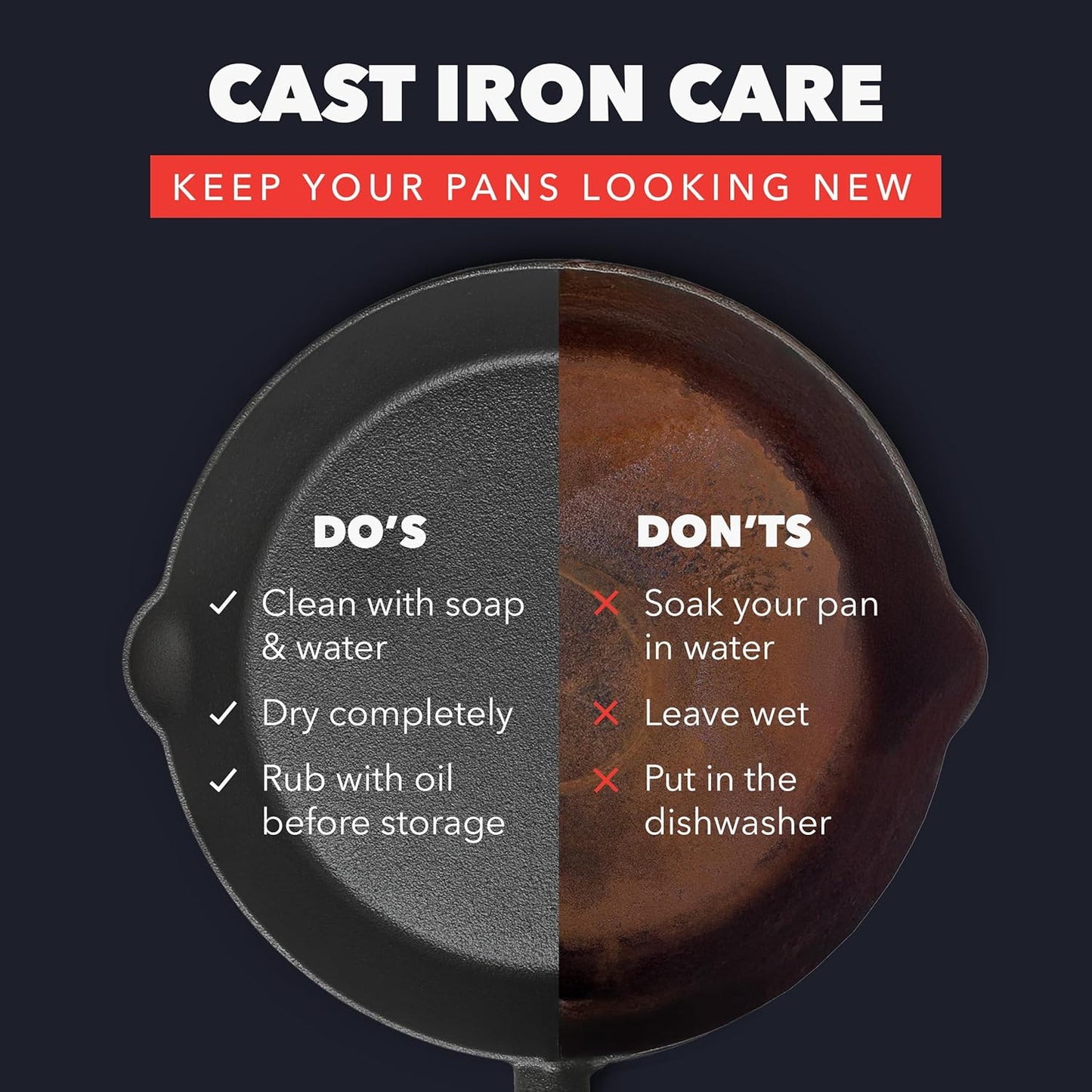 GreenPan x Bobby Flay 2 Piece Set (Includes 8”, 10”) Cast Iron Skillet, Pre-Seasoned PFAS-Free Frying Pan, Pour Spouts, Induction Compatible, Oven, Grill, Indoor/Outdoor, Durable, Black