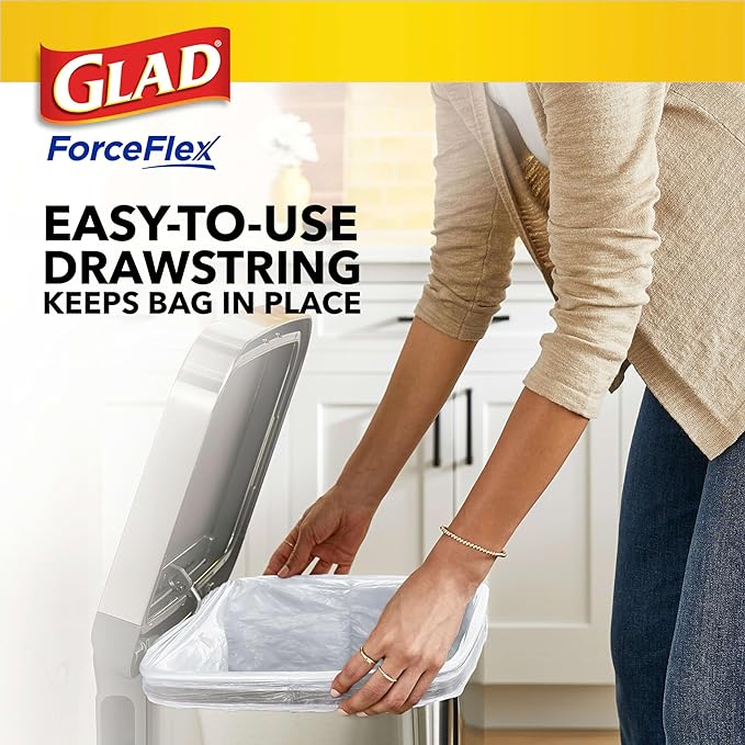 Glad ForceFlex Tall Kitchen Trash Bags, 13 Gal, Gain Original with Febreze, 80 Ct (Pack May Vary)