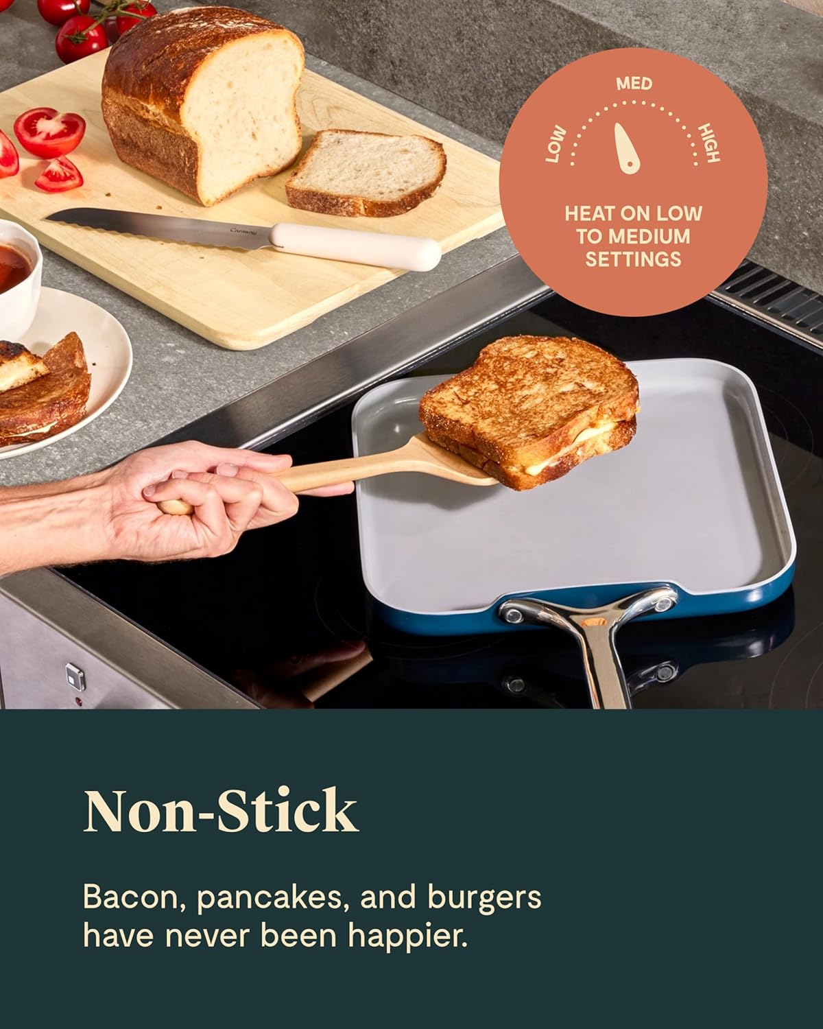 Caraway Griddle Pan & Grill Pan Duo - Non-Stick Ceramic Coated - Non Toxic, PTFE & PFOA Free - Oven Safe & Compatible with All Stovetops – Marigold