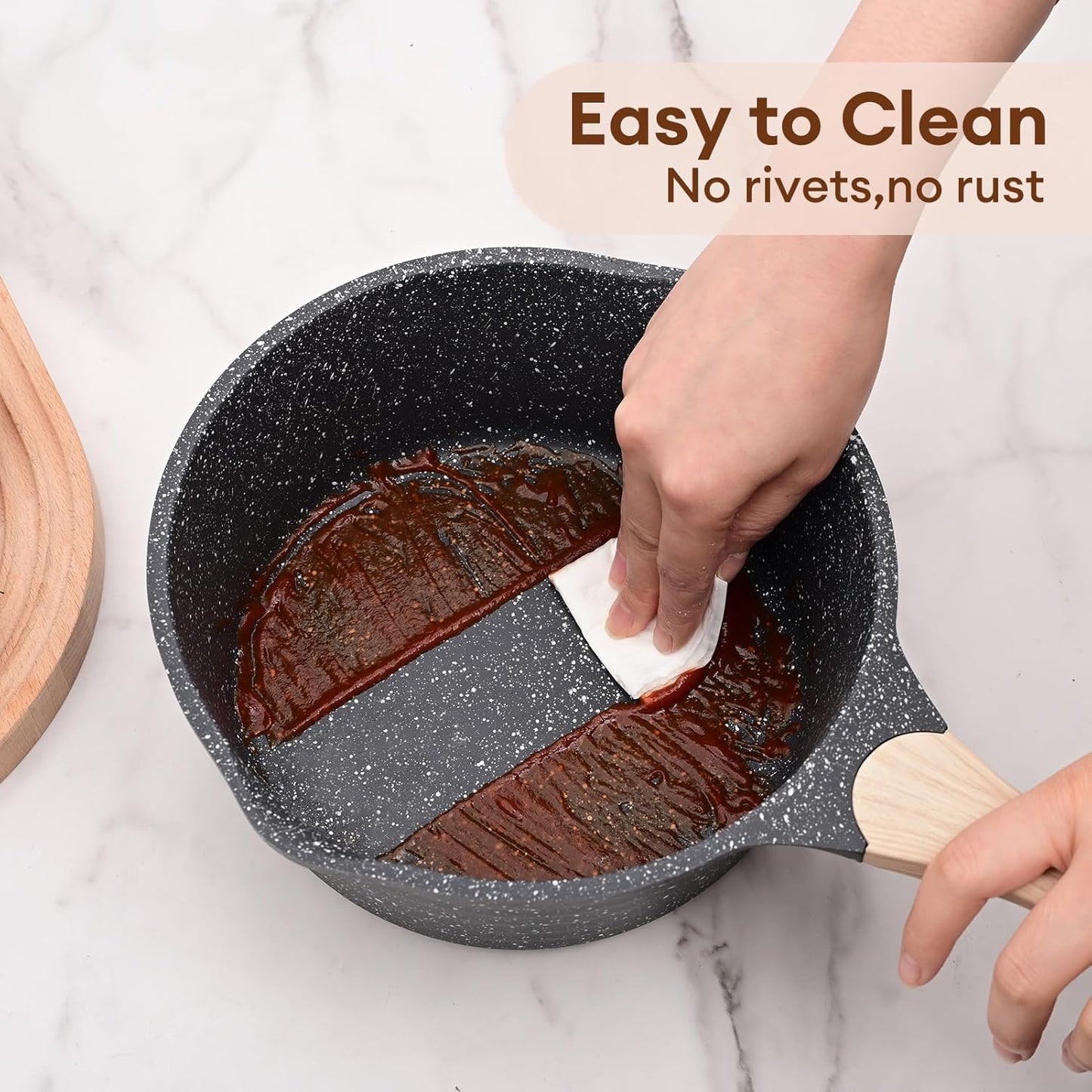 JEETEE 2.5 Quart Saucepan with Steamer Basket, Small Sauce Pot with Lid,Nonstick Coating with Pour Spout, Induction Compatible Cookware Sauce Pan for Cooking, PFOA/PFOS Free