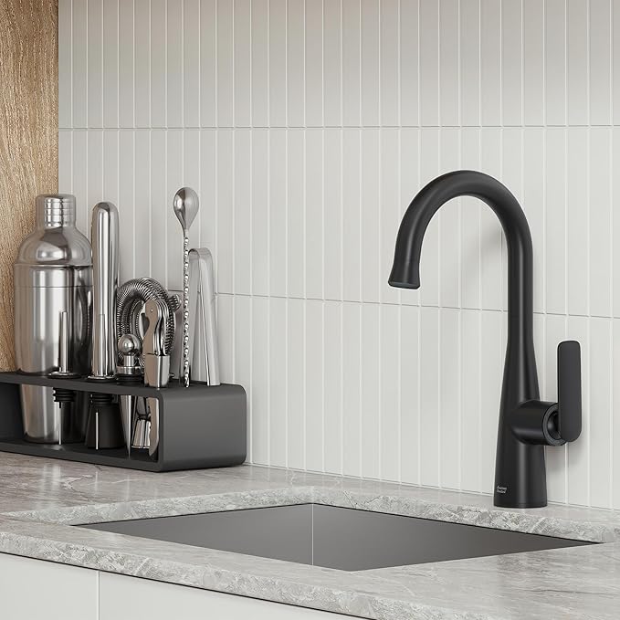 American Standard 1048272430 Aspirations Pull-Down Bar Sink Faucet, 1.8 GPM, Matte Black