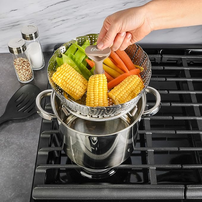 Oster Sangerfield Stainless Steel Cookware Expandable Steamer Insert 7" to 10.5"