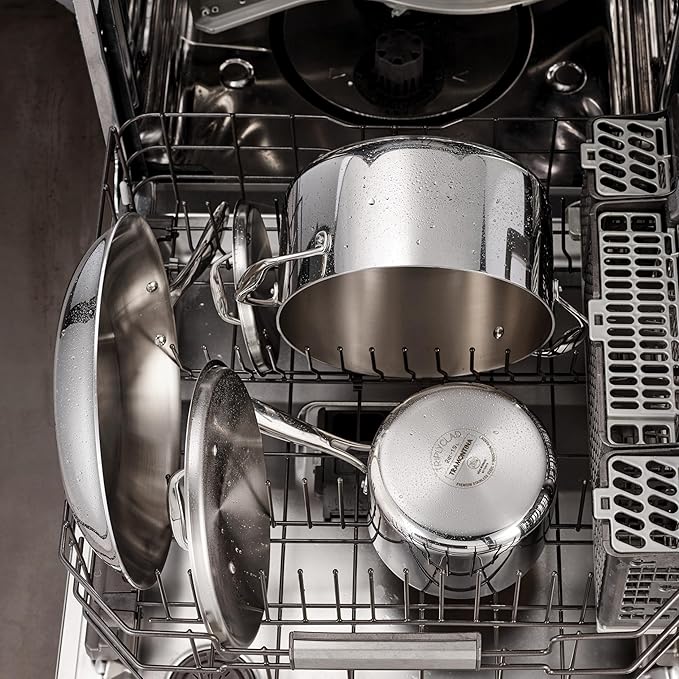 Tramontina Tri-Ply Clad Stainless Steel 9-Piece Cookware Set with Lids, Pots and Pans Kitchen Set, Induction-Ready, Dishwasher-Safe, NSF-Certified