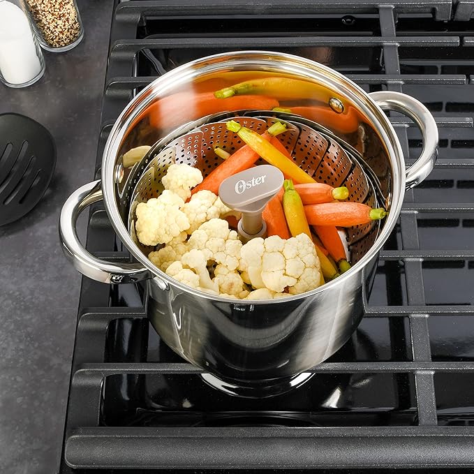 Oster Sangerfield Stainless Steel Cookware Expandable Steamer Insert 7" to 10.5"