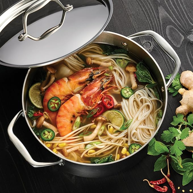 Tramontina Tri-Ply Clad Stainless Steel 9-Piece Cookware Set with Lids, Pots and Pans Kitchen Set, Induction-Ready, Dishwasher-Safe, NSF-Certified