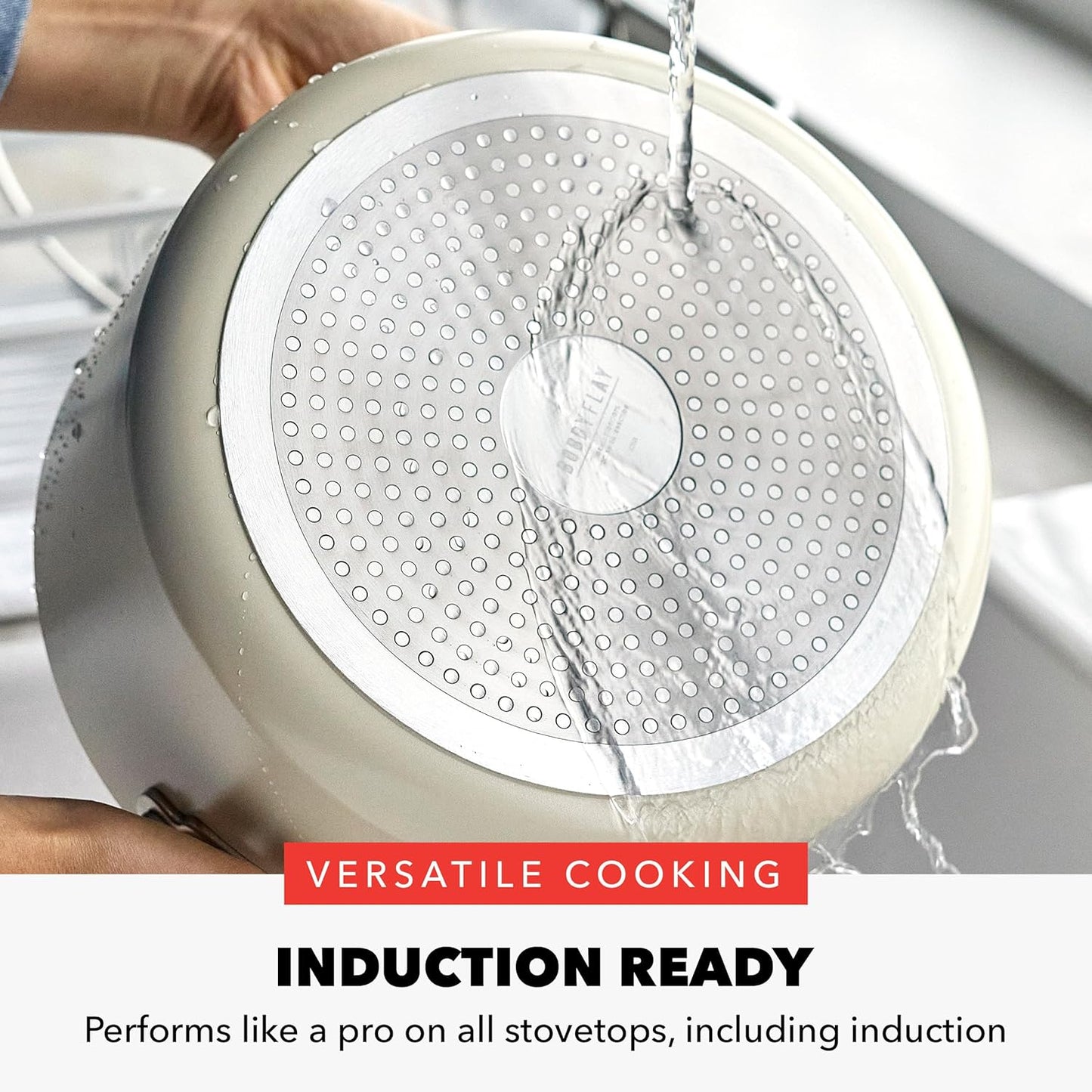 GreenPan x Bobby Flay 6QT Stockpot with Glass Lid, PFAS-Free Diamond Ceramic Nonstick Pot, Induction Suitable, Easy Clean Dishwasher & Oven Safe, Quick Heating, Pasta, Soups, Cream