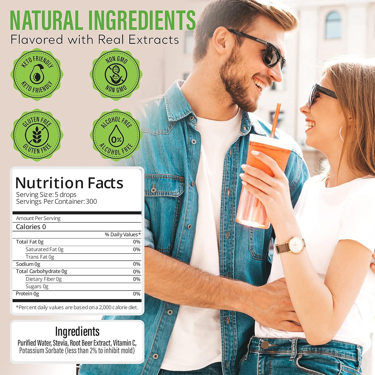 Stevia Select Root Beer Flavored Liquid Stevia – Zero Calorie Coffee, Tea, Drink & Baking Sweetener, All-Natural, No Erythritol, Keto-Friendly Sugar Alternative, 300 Servings – 2 Oz (1 Pack)