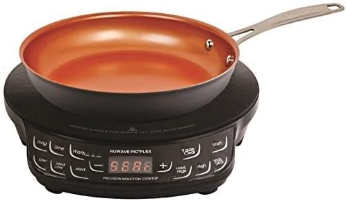 Nuwave PIC Flex with 9-inch Anodized Duralon, Non-Stick Fry Pan, Portable, Powerful Induction Cooktop, 6.5-Inch Heating Coil