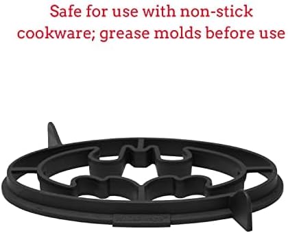 Whiskware Justice League Silicone Pancake Mold and Shaper, Breakfast Art Dishwasher Safe, BPA and Phthalate Free Plastic, Batman