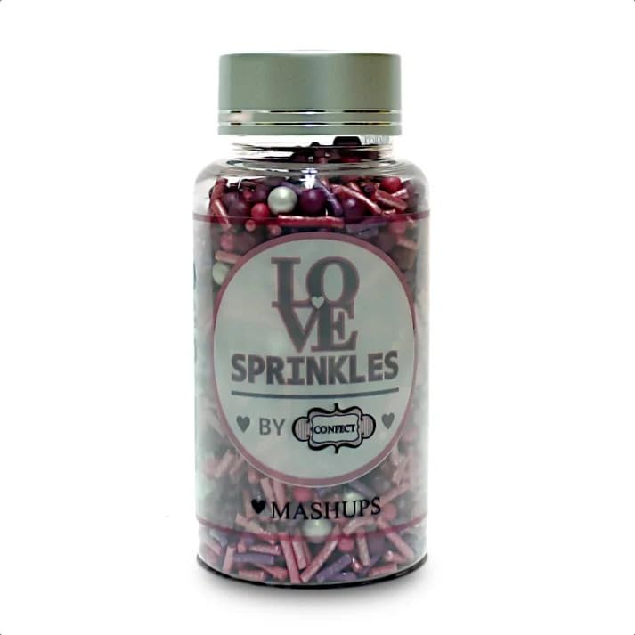 Confect Cake Decorating Sprinkles Mix – Pink & Purple Jimmies with Pearl Sugar Balls – Edible Cupcake & Cookie Topping for Baking, Party & Holiday Treats | Vegan, Gluten-Free, Soy-Free, Dairy-Free, Palm Oil-Free- 4.2 Oz