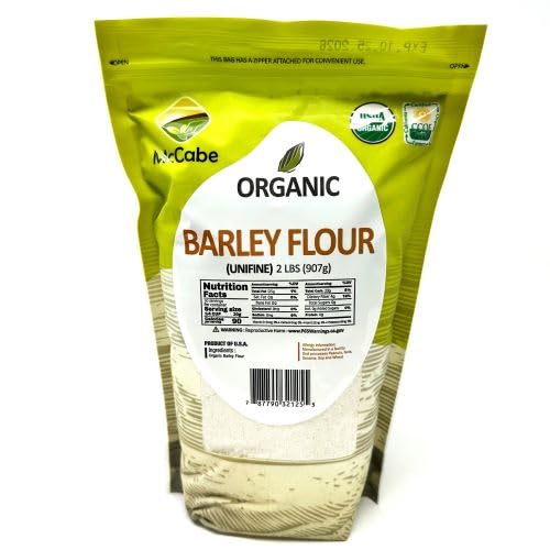 McCabe Organic Barley Flour - Barley Flour for Cooking and Baking | Rich in Fiber | USDA and CCOF Certified | Product of USA | 2 lbs (32 Oz)