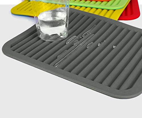 Large Silicone Trivet Mats 2 Pack, Heat Resistant Pot Holder, 9x12 Non-Slip Flexible Durable Pot Coaster for Kitchen Table, Dining Table, Hot Pans, Microwave (Wavy Gray)