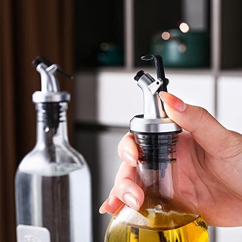 5 Pack Oil Spouts, Olive Oil Vinegar Bottle Stopper Dispenser with Tube Brush, Leakproof Bottle Spouts for Salad, Sauce, Soy, Etc