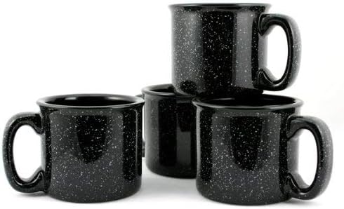 Ceramic Campfire Mug, 15oz - Set of 4 (Black)