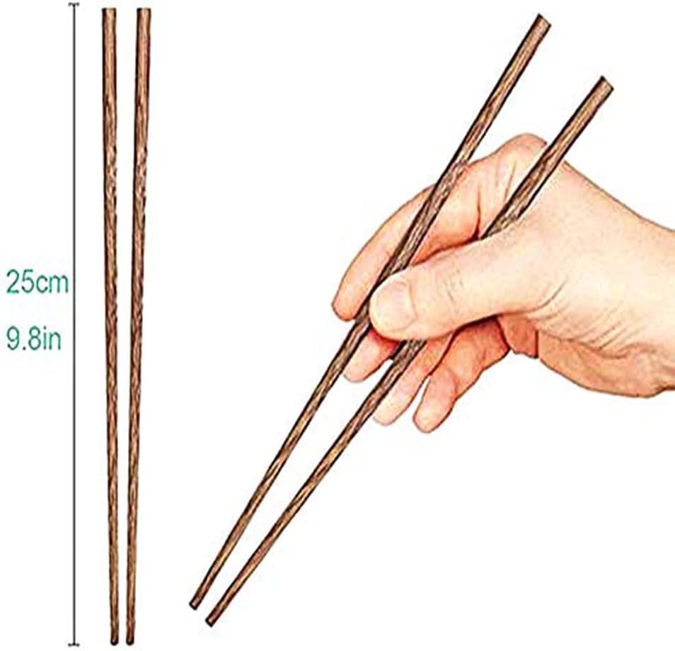 50-Pairs Wooden Chopsticks, Dishwasher Safe Chopstick,ReusableNatural Healthy, Chinese Classic Style for Kitchen, Dining Room, Gourmet, Noodles (9.8 Inch)… (50)