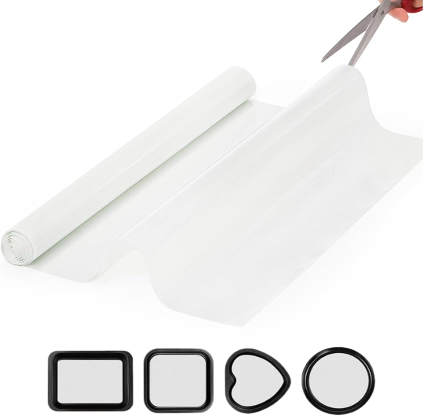 Silicone Baking Mat Roll, 16 In x 8 FT Non-Stick Pastry Mat, Cut to Any Size, Heat Resistant Food Grade Silicone Sheet, Air Fryer Liner for Pie Crust, Pizza Cookies