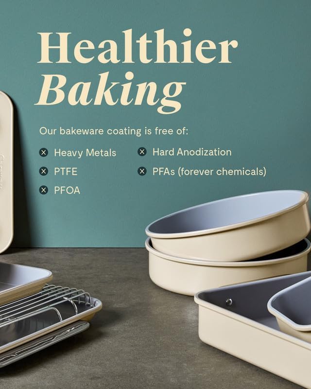 Caraway Non-Stick Ceramic 1 lb Loaf Pan - Naturally Slick Ceramic Coating - Non-Toxic, PTFE & PFOA Free - Perfect for Pound Cakes, Breads, & More - Perracotta