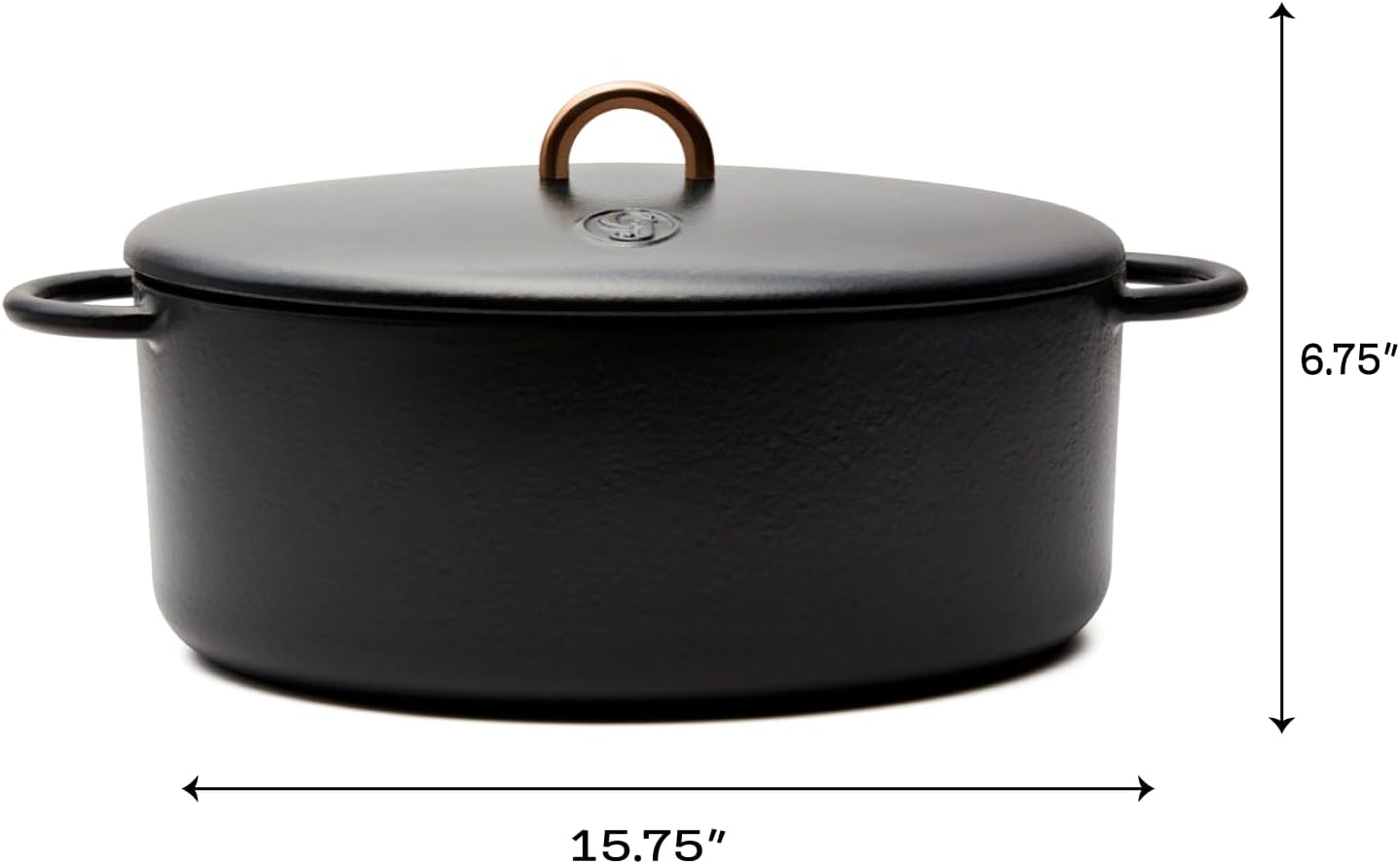 Great Jones Dutchess Cast Iron Dutch Oven Pot With Lid (Pepper) - Large 6.75 Quart Size, Dual Handles - All Stovetop Safe - 500° Dutch Oven For Bread Baking | Dishwasher Friendly