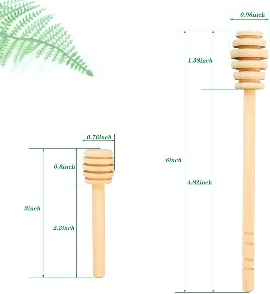 12 Pack Mini Wooden Honey Dipper Sticks, Honey Dippers 6 inch with Individually Wrapped Server for Honey Dispense Drizzle Honey and Wedding Party Favors