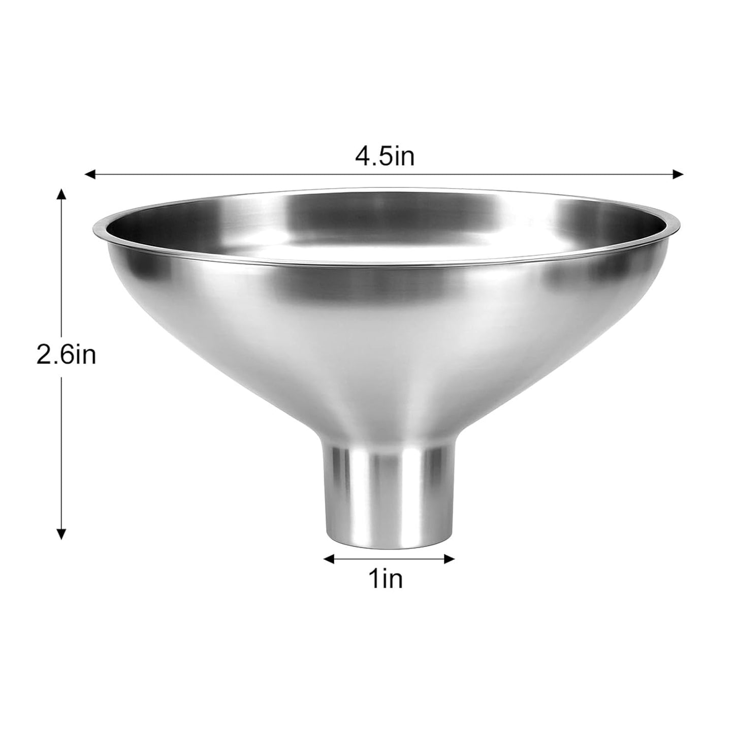 Kitchen Funnel, Stainless Steel funnels for Kitchen use Filling Bottles, one-Piece Funnel is Seamless and can be Used to Transfer Oils, Spices, and Powder mixes, and is Easy to Clean