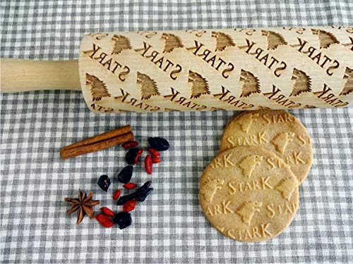 STARK EMBOSSING ROLLING PIN LASER ENGRAVED DOUGH ROLLER for EMBOSSED COOKIES