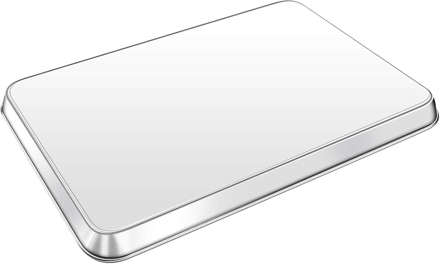 Baking Sheet, Yododo Stainless Steel Baking Pans Tray Cookie Sheet Toaster Oven Tray Pan Cookie Pan, Non Toxic & Healthy, Superior Mirror Finish & Rust Free, Easy Clean & Dishwasher Safe - 19.6 inch