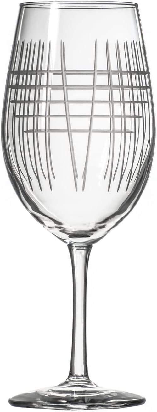 Rolf Glass - Matchstick All Purpose Wine Glass 18 Ounce - Set of 2 - Lead-Free Glass - Engraved Large Wine Glasses - Made in the US