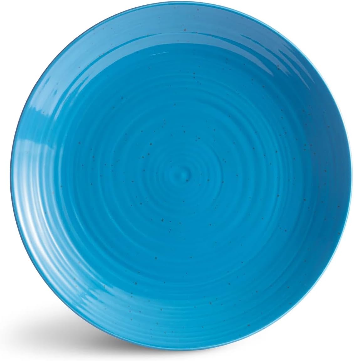 Sango Siterra Artist's Blend 16-Piece Stoneware Dinnerware Set – Service for 4, Ocean Blue Glossy Glaze with Unique Speckled Design, for Everyday Dining & Entertainment, Microwave & Dishwasher Safe