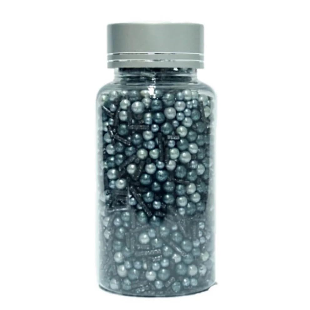 Confect Fusion Mashup Sprinkles – Metallic Blue Pearl Beads Mix for Cake & Cupcake Decorating – Edible Baking Topping Decorations –Vegan, Gluten-Free, Nut-Free, Soy-Free, Dairy-Free, Palm Oil-Free – 4.2 Oz
