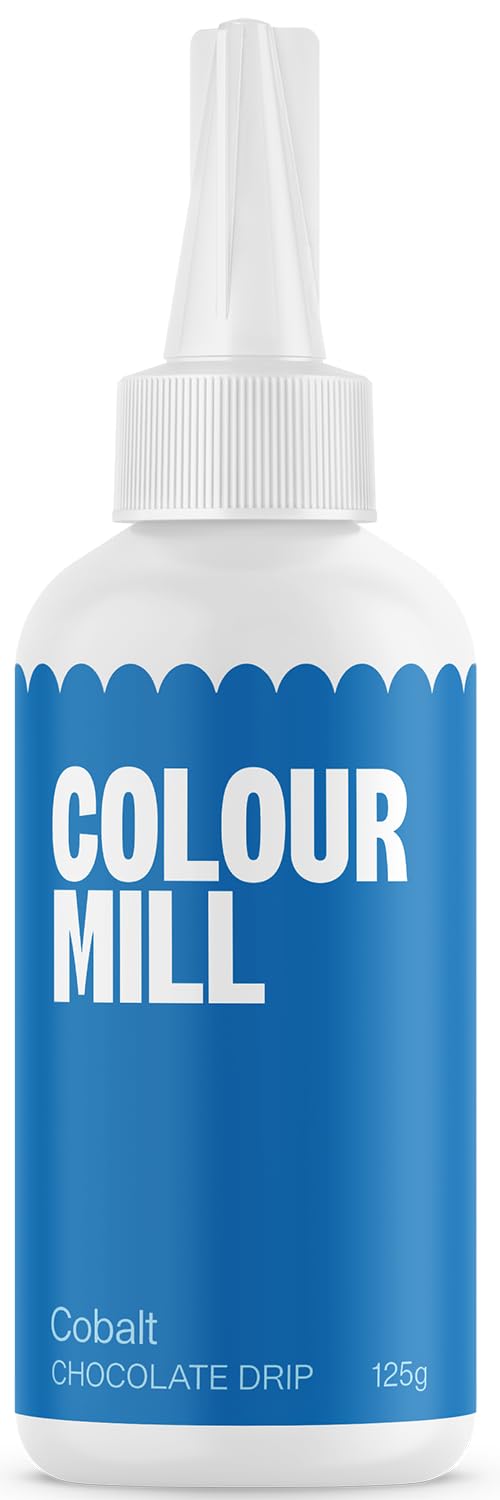 Colour Mill Chocolate Drip Easy-Melt Drizzle for Desserts, 125 Grams Cobalt