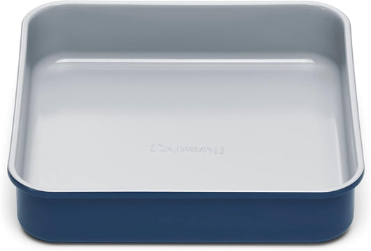 Caraway Non-Stick Ceramic 9” Square Pan - Naturally Slick Ceramic Coating - Non-Toxic, PTFE & PFOA Free - Perfect for Brownies, Lemon Bars, Cakes, & More - Navy