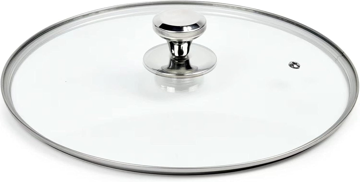 10.25 In Glass Lid for Frying Pan, Tempered Replacement Cover for All 10.25 inches Cookware for Skillets, Round Cast Iron, Cast Aluminium, Stainless Steel Pans &Pots
