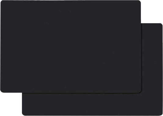 Gartful Silicone Mats for Kitchen Counter, Thicker 0.06", 25 x 17 inches Multipurpose Table Mat, Silicone Pad Desk Work Mat, Nonstick Nonskid Heat-Resistant Pad, Placemat, Black, 2PCS