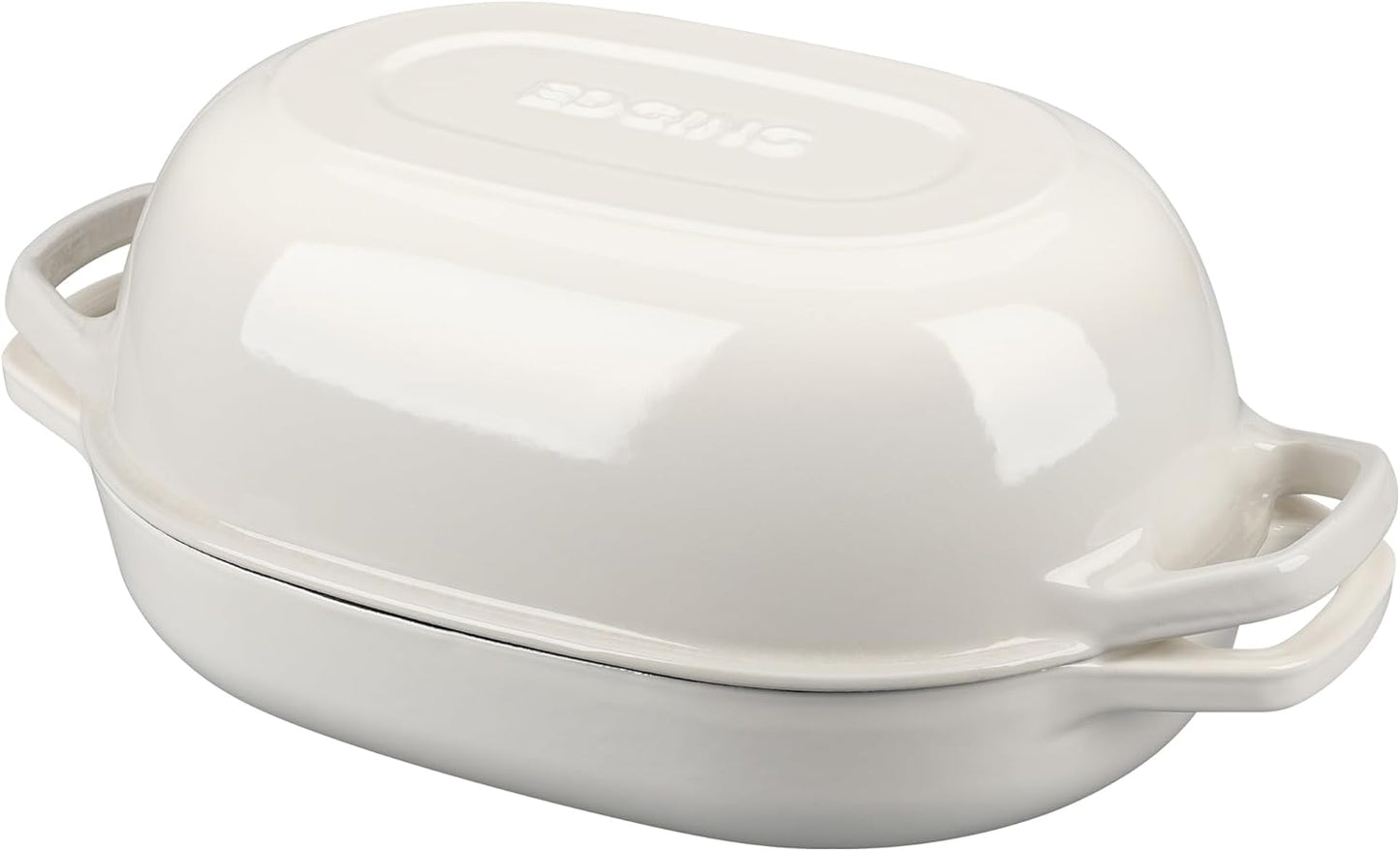 Enameled Cast Iron Dutch Oven Pot with Lid, Oval Dutch Oven for Bread Baking, Bread Oven for Homemade Sourdough Bread Baking, 7qt, White