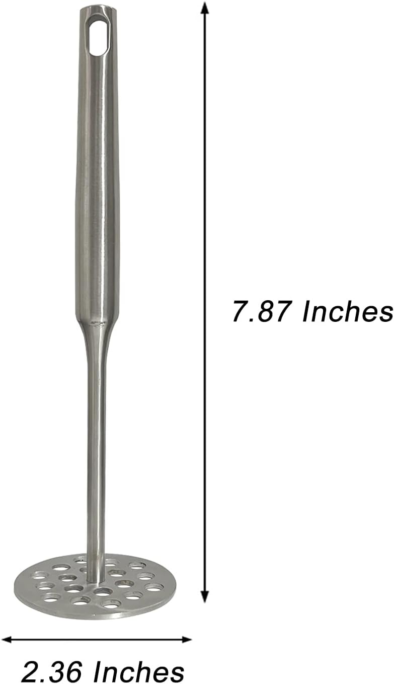 Potato Masher, Stainless Steel Potato Masher,Large Heavy Duty Metal Mashing Utensil,Silver,1 Pieces,7.87 Inch.