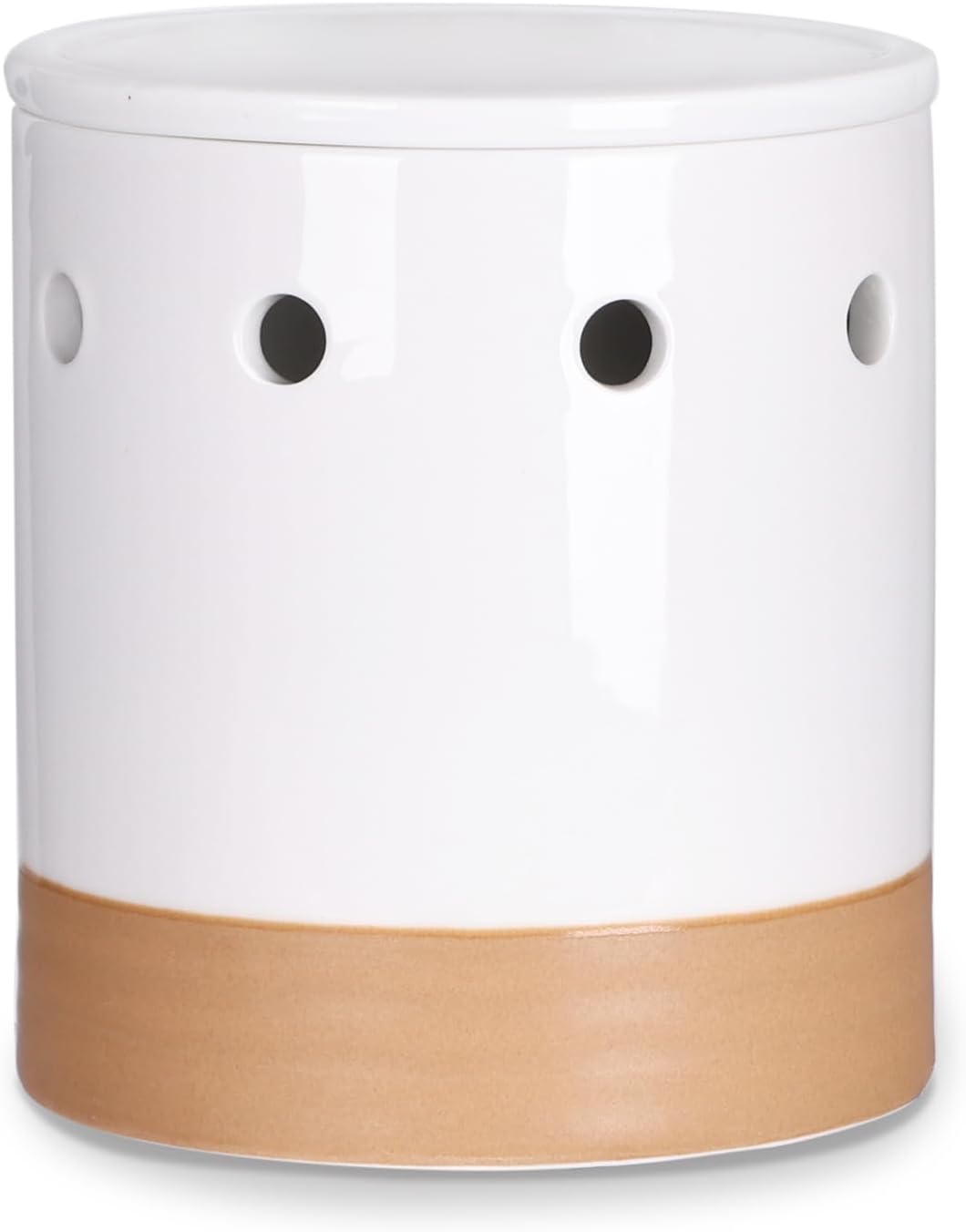 LEETOYI Garlic Keeper with Lid, Garlic Holder Storage Container, Ceramic Garlic Container for Countertop, Garlic Saver to Keep Your Garlic Cloves Fresh Longer, Easy to Clean