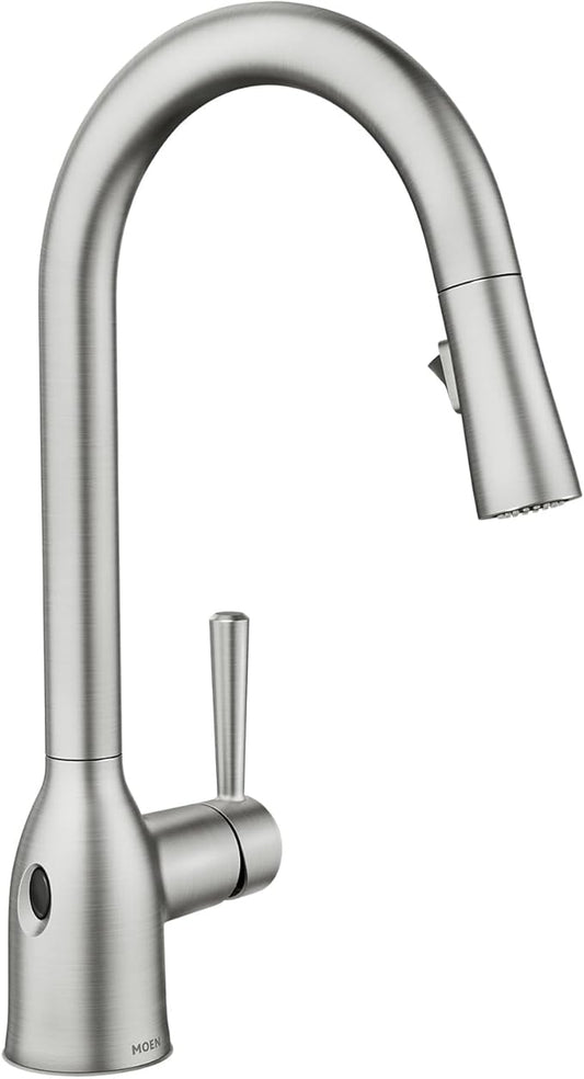 Moen Adler Spot Resist Stainless Motionsense Wave Sensor Touchless One Handle Pulldown Kitchen Faucet Featuring Power Clean, 87233EWSRS