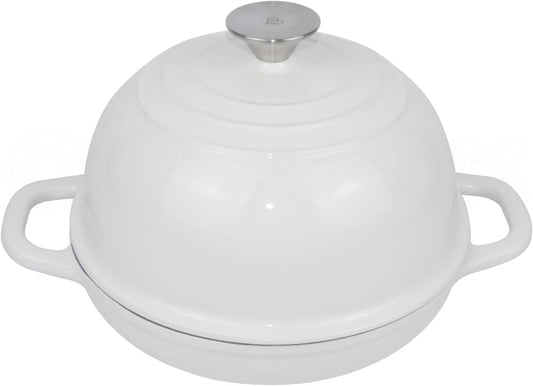 Dutch Oven for Bread Baking Bread Oven for Sourdough Bread Baking, Enameled Cast Iron Dutch Oven Pot with Lid 5 qt Cast Iron Bread Pan, White