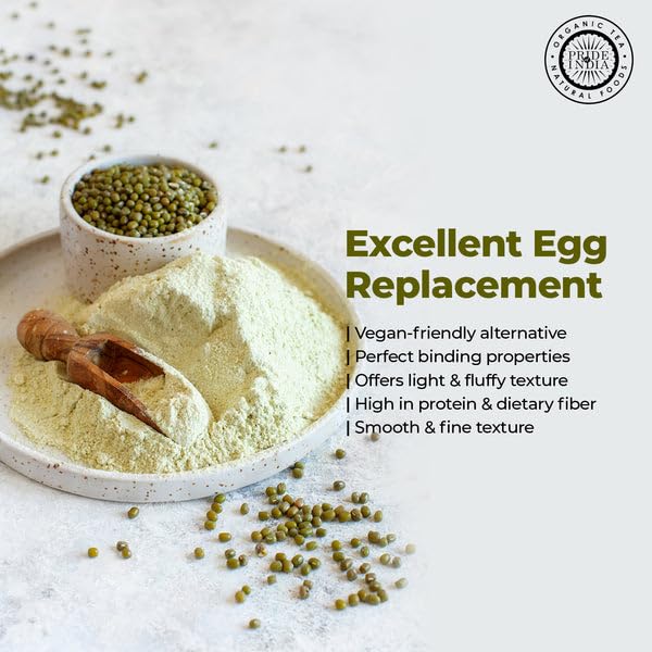 Pride of India - PACK of 6 - Mung Bean Flour 1 lbs (454 gm) Nutty Slightly Sweet Earthy Taste Freshly Milled in Small Batches | Used for Cooking Baking Binding Agent Fritters Noodles Pancakes Bread