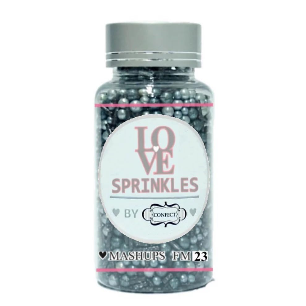 Confect Fusion Mashup Sprinkles – Metallic Blue Pearl Beads Mix for Cake & Cupcake Decorating – Edible Baking Topping Decorations –Vegan, Gluten-Free, Nut-Free, Soy-Free, Dairy-Free, Palm Oil-Free – 4.2 Oz